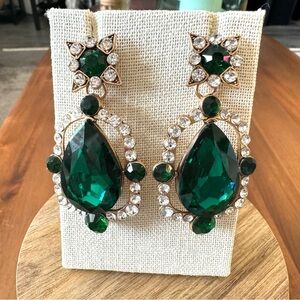 Green Gem Glamour Earrings